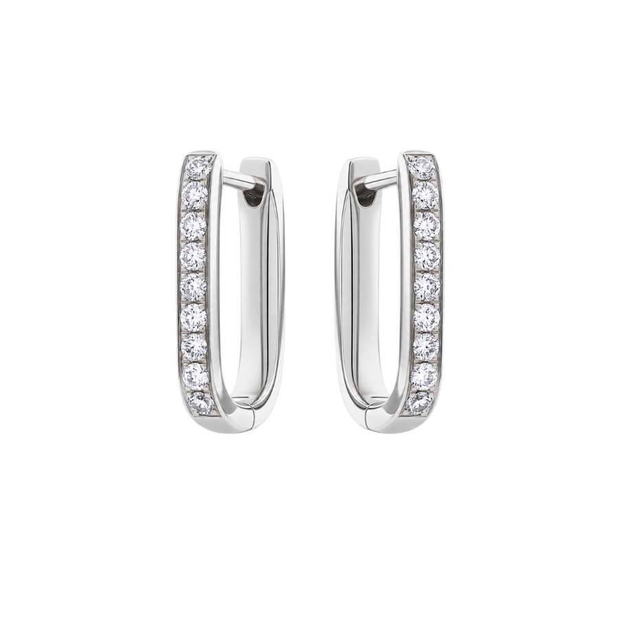 Diamond Paperclip Huggies in 18ct Gold