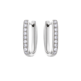 Diamond Paperclip Huggies in 18ct Gold