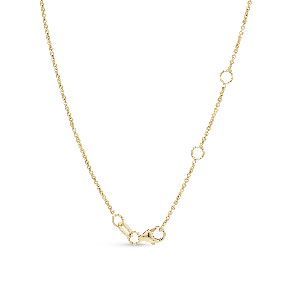 Emerald Bezel Pendant Necklace in 18ct Yellow Gold