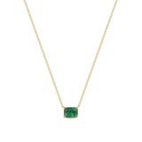 East West Green Zambian Emerald Necklace