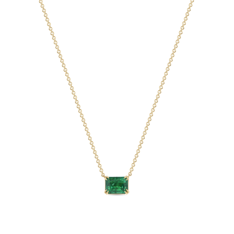 East West Green Zambian Emerald Necklace
