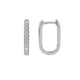 Diamond Paperclip Huggies in 18ct Gold
