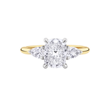 Cushion Cut Diamond Trilogy Engagement Ring
