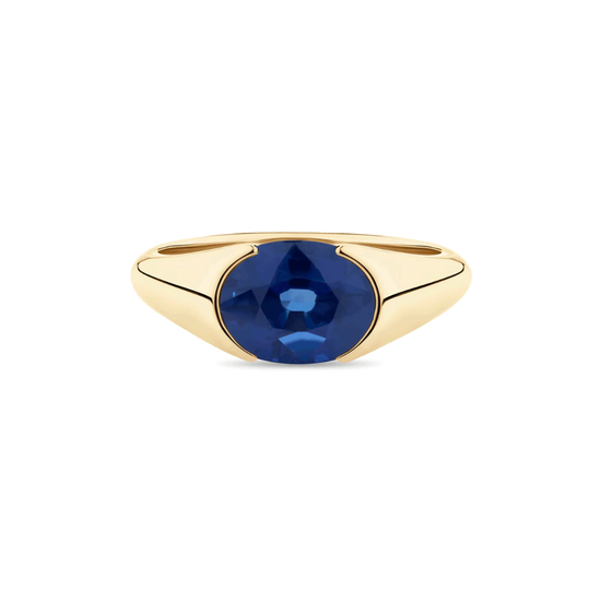 Oval Sapphire Signet Ring