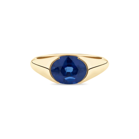Oval Sapphire Signet Ring
