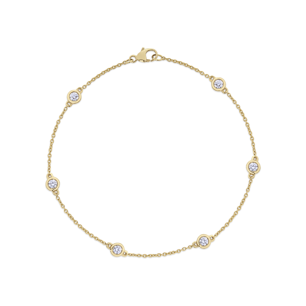 Diamond Station Chain Bracelet in 18ct Gold