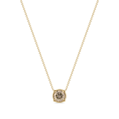 Champagne Diamond Pendant Necklace in 18ct Yellow Gold