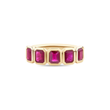 2.21ct Emerald Cut Ruby Bezel Ring