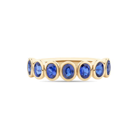 Oval Cut Sapphire Bezel Ring | Petit
