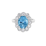 Aquamarine Cluster Ring