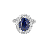 Ceylon Sapphire and Diamond Cluster