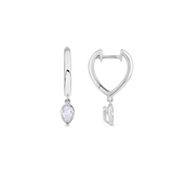 Pear Diamond Huggie Earrings in 18ct Gold