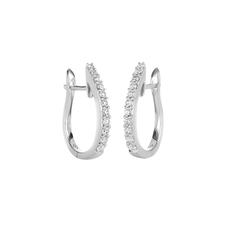 Pave Set Diamond Huggies in 18ct White Gold