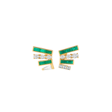 Emerald and Diamond Fan Earrings