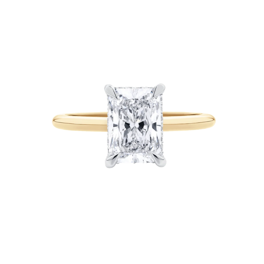 2ct Radiant Diamond Hidden Halo Engagement Ring