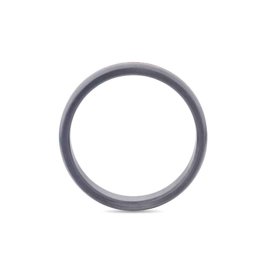 Tantalum Mens Wedding Band with 9ct Rose Gold