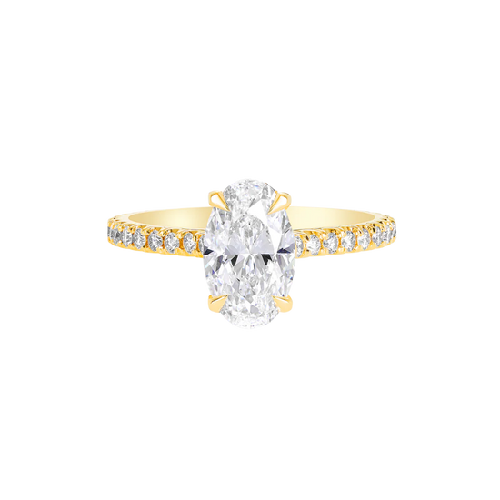 Oval Cut Diamond Hidden Halo Engagement Ring
