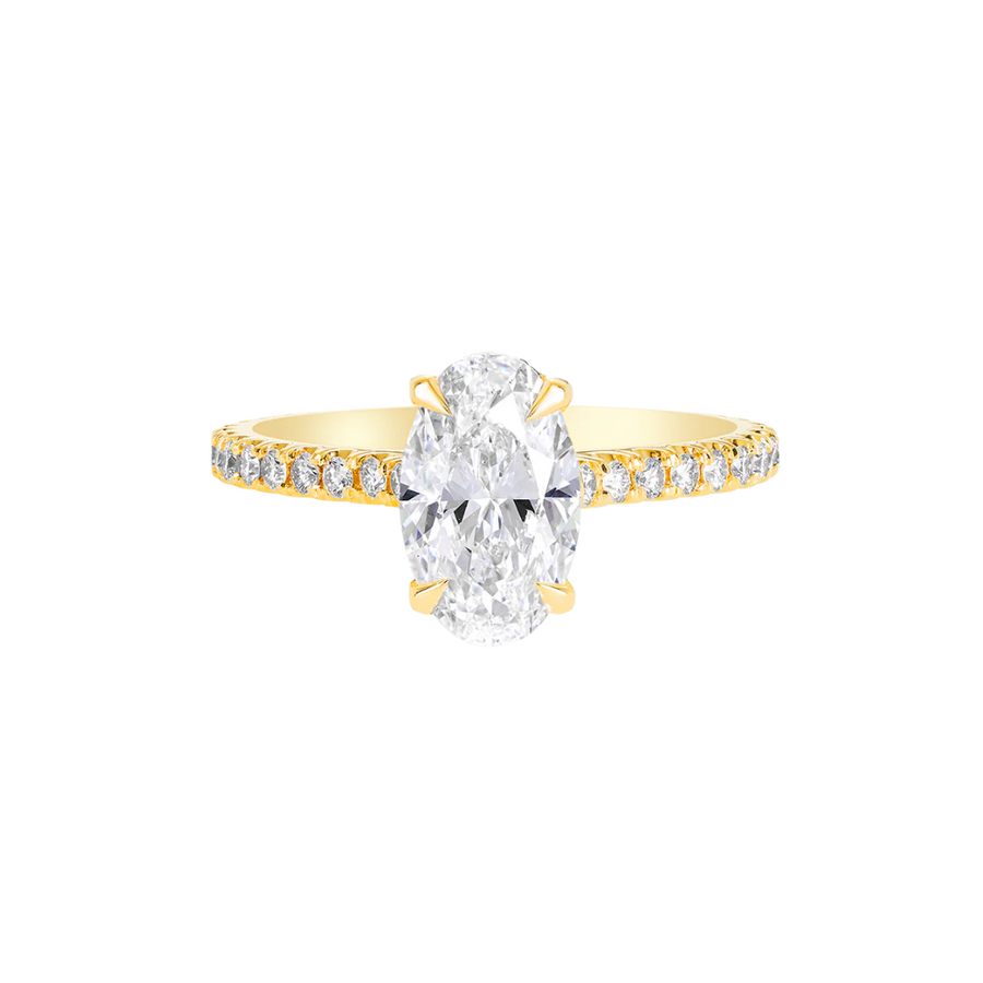 Oval Cut Diamond Hidden Halo Engagement Ring