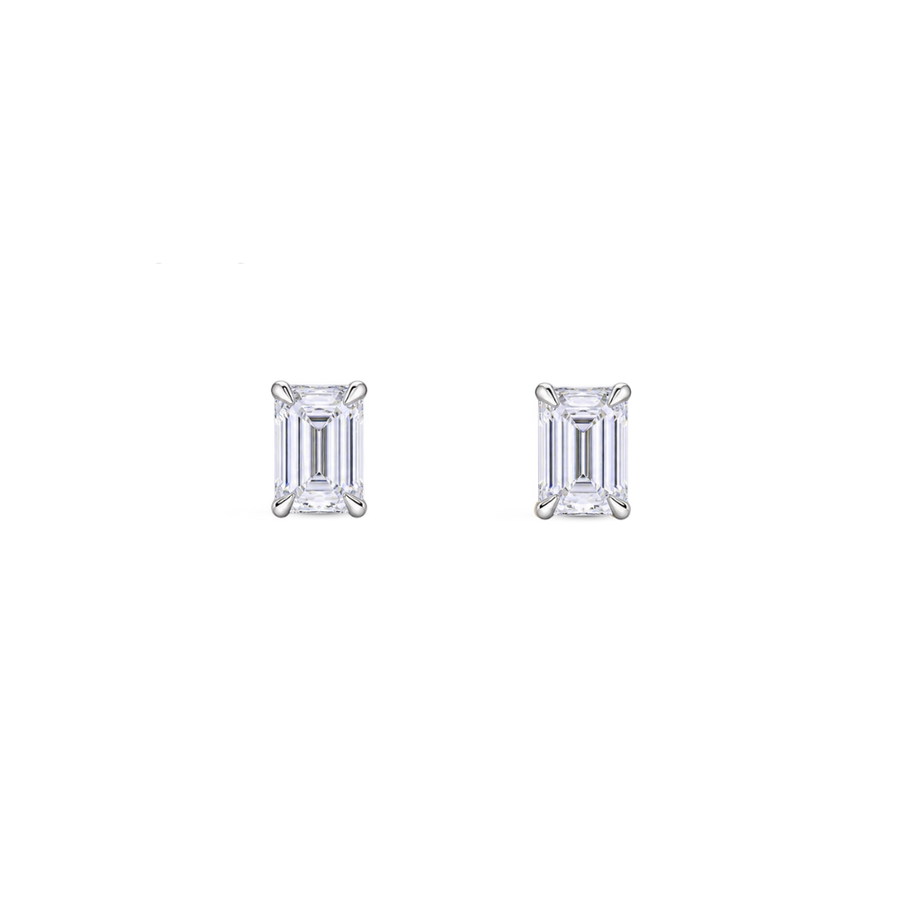 0.82ct Emerald Cut Diamond Stud Earrings in 18ct Gold