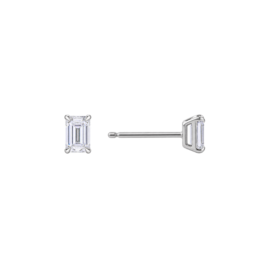 0.82ct Emerald Cut Diamond Stud Earrings in 18ct Gold
