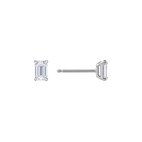 0.82ct Emerald Cut Diamond Stud Earrings in 18ct Gold