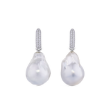 Diamond and South Sea Pearl Drop Earrings