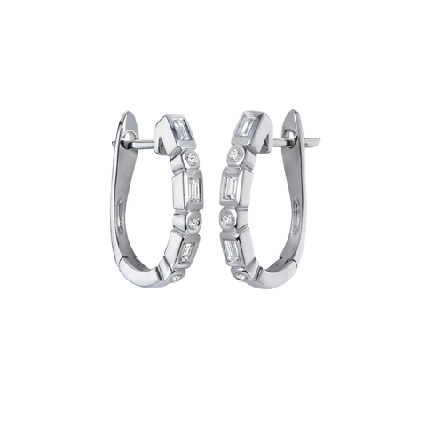 Bezel Set Diamond Huggies