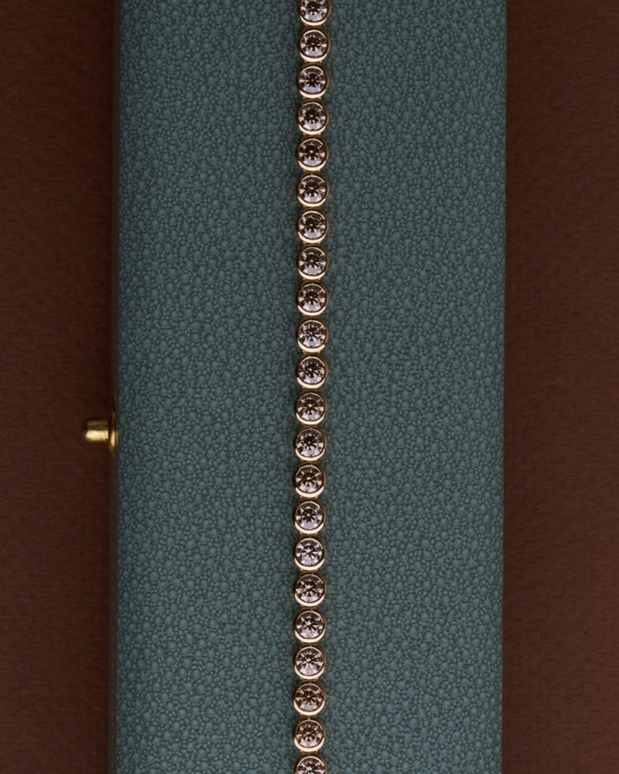 7.64ct Bezel Set Champagne Diamond Tennis Bracelet