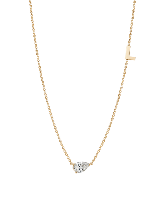 Personalised Diamond Pendant and Letter Necklace