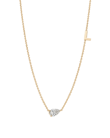 Personalised Diamond Pendant and Letter Necklace
