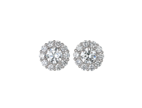 1ct Diamond Halo Studs