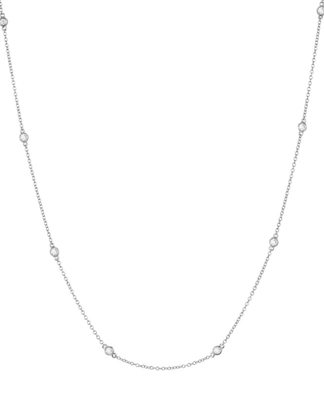 Diamond Station Chain Necklace