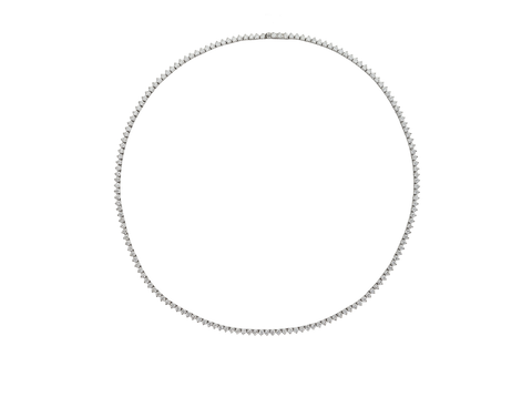 Tri Claw Diamond Tennis Necklace