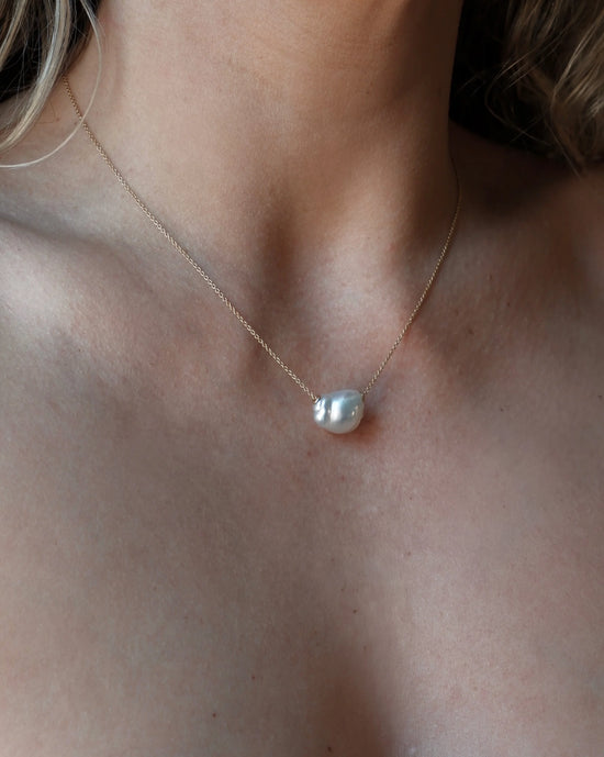 Keshi Pearl Chain Necklace in 18ct Gold