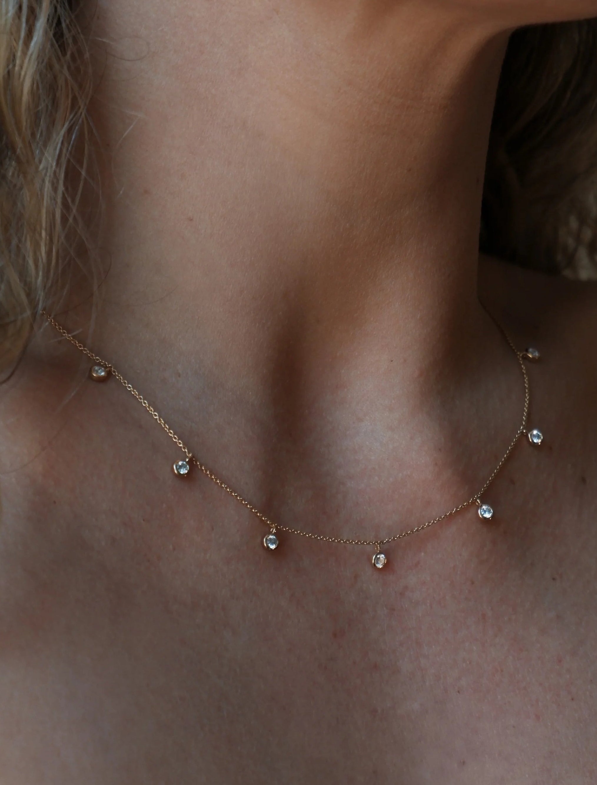 Diamond Drop Necklace | Yellow