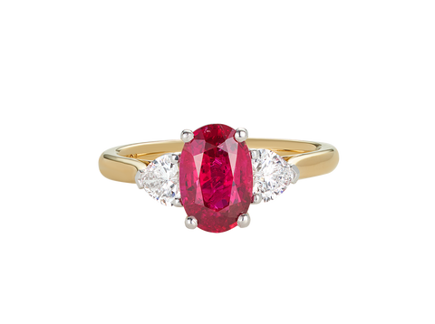 Ruby and Diamond Trilogy Ring