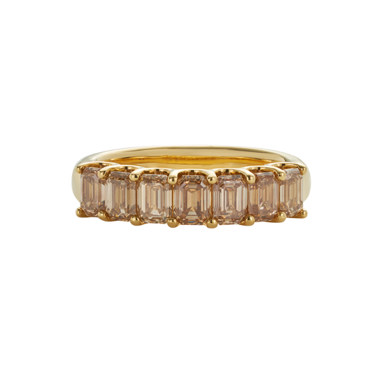 Emerald Cut Champagne Diamond Band