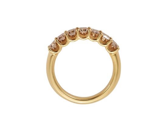 Emerald Cut Champagne Diamond Band