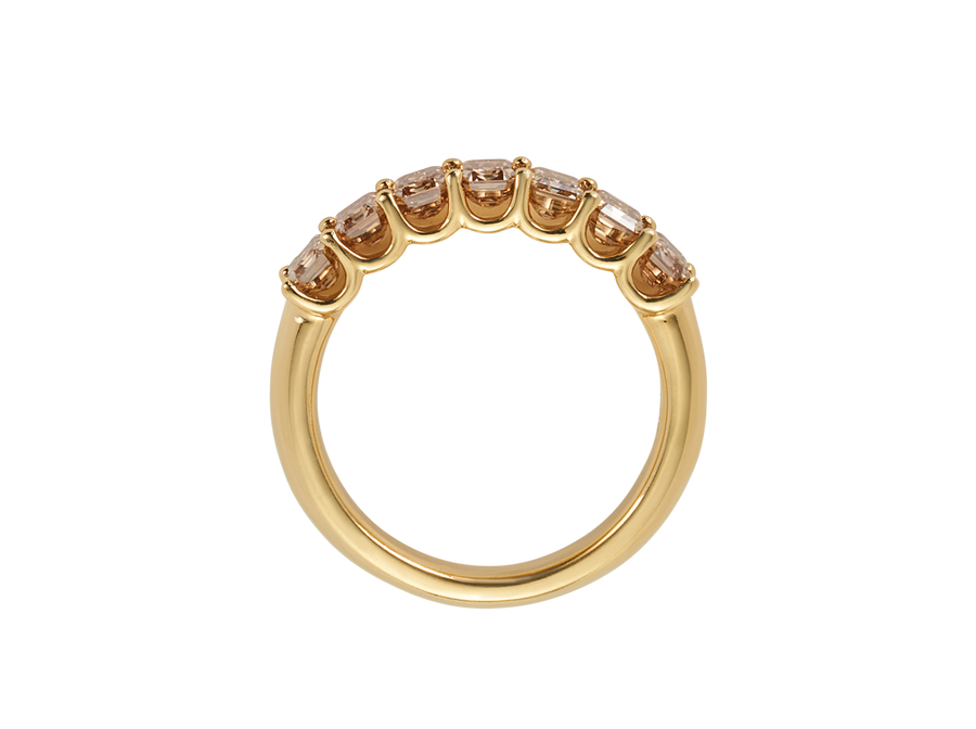 Emerald Cut Champagne Diamond Band