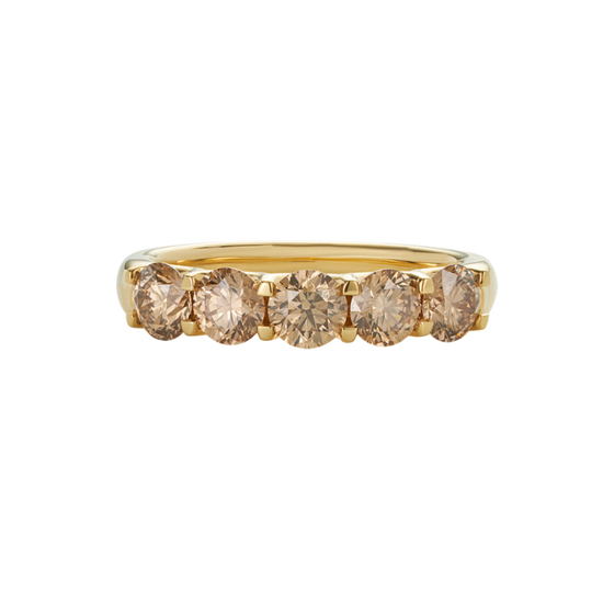 A.G 1.5ct round brilliant cut champagne diamond eternity band.