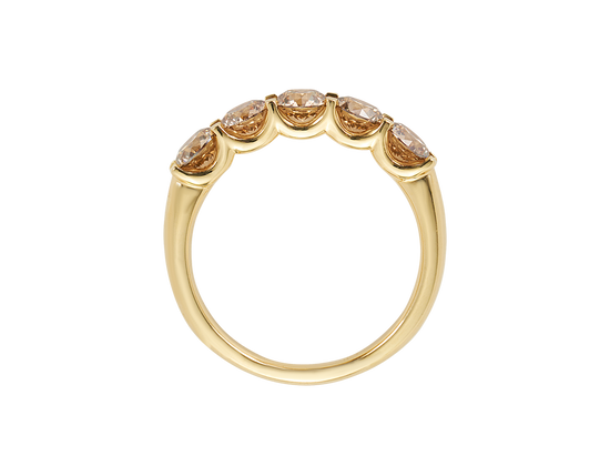 A.G 1.5ct round brilliant cut champagne diamond eternity band.