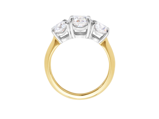 Round Diamond Trilogy Engagement Ring in 18ct Gold