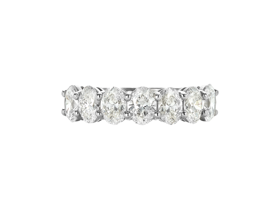 2ct Oval Cut Diamond Eternity Ring in Platinum