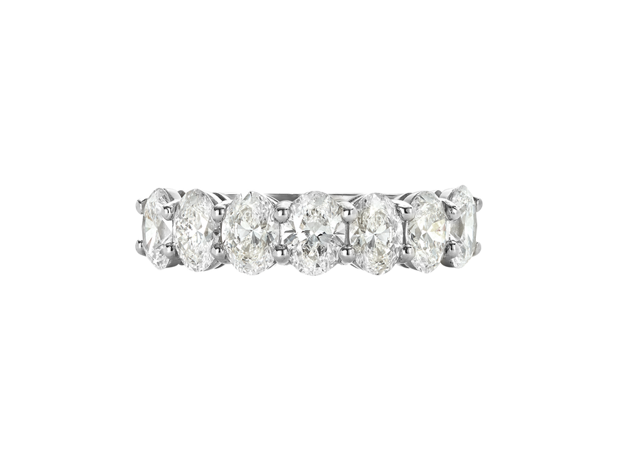 2ct Oval Cut Diamond Eternity Ring in Platinum