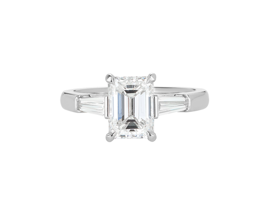 AG.32 | Emerald Cut Diamond Trilogy Engagement Ring