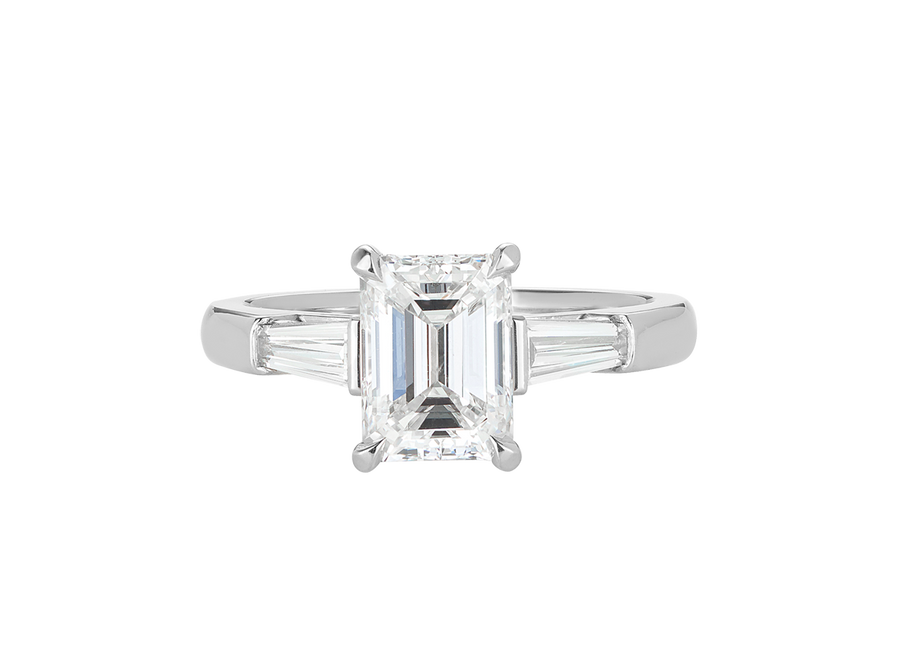 AG.32 | Emerald Cut Diamond Trilogy Engagement Ring