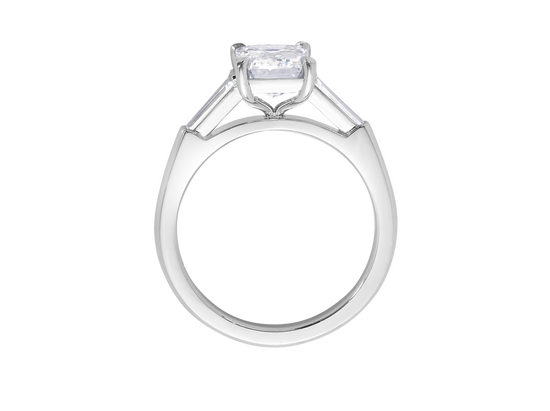 AG.32 | Emerald Cut Diamond Trilogy Engagement Ring