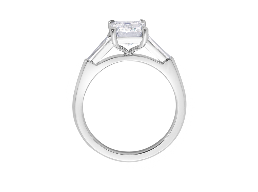 AG.32 | Emerald Cut Diamond Trilogy Engagement Ring