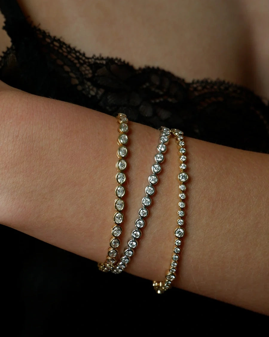 East-West Oval Diamond Tennis Bracelet