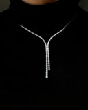 Tassel Diamond Tennis Necklace in 18ct White Gold